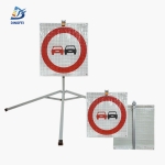 Reflective Tripod Warning Sign - No Overtaking or Passing Reflective Tripod Folding Warning Sign